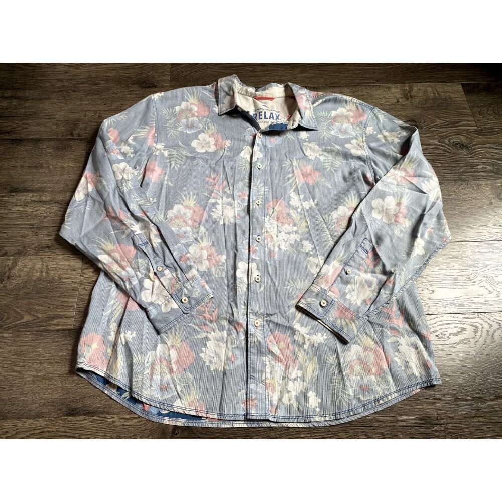 EUC‎ Mens Tommy bahama RELAX island modern fit floral lyocell button up size XXL